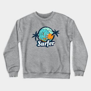 Skull Surfer Surfing Lover Crewneck Sweatshirt